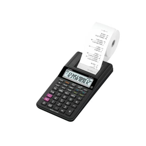 Mini calcolatrice scrivente HR-8RCE-WE con batteria, adattatore AC opzionale bianco - HR-8RCE-WE-W-EC